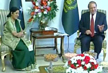 Sushma Swaraj meets Nawaz Sharif